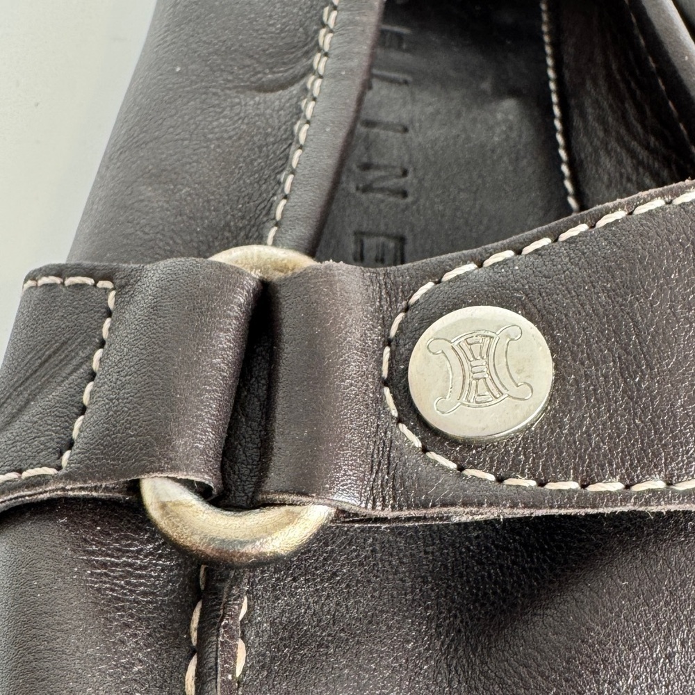 Celine Brown Leather Contrast Stitching Loafer size 35.5 C - Picture 8 of 8